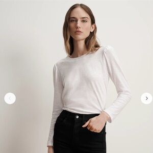 NWT VERONICA BEARD Mason Baseball Tee Long Sleeve - White - Size: L. FINAL PRICE